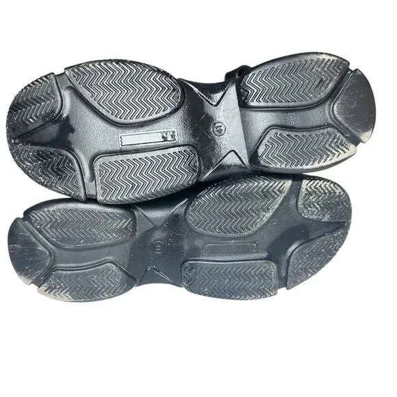 Azalea Wang Skyler Chunky Platform Sandals Size 10 Black Ankle Strap - Picture 5 of 7